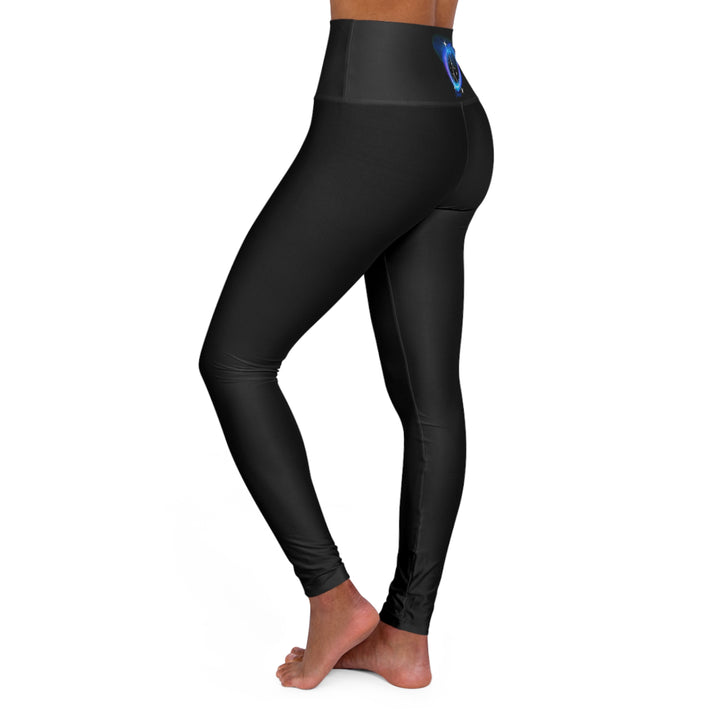 Cancer Constellation w/Text - High Waisted Yoga Leggings (AOP)