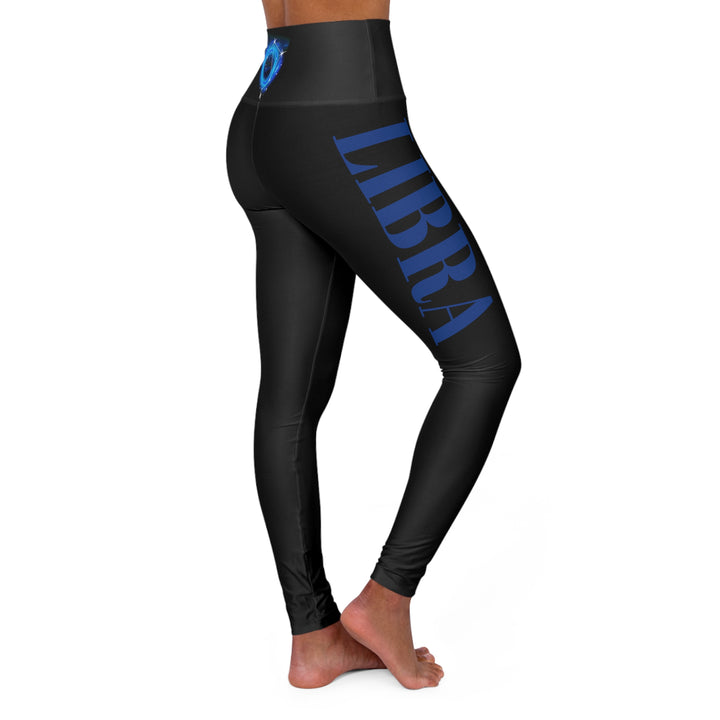 Libra Constellation w/Text - High Waisted Yoga Leggings (AOP)