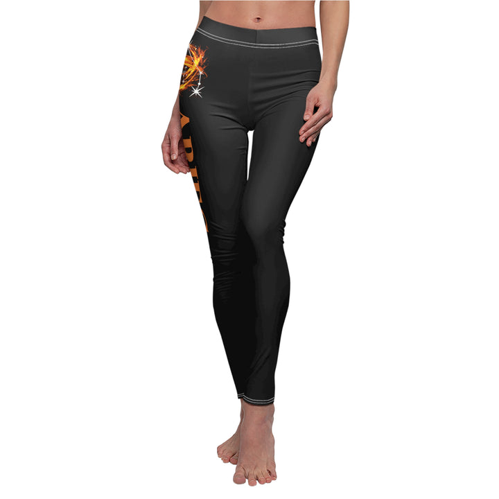 Aries Constellation w/Text - Women's Cut & Sew Casual Leggings (AOP)