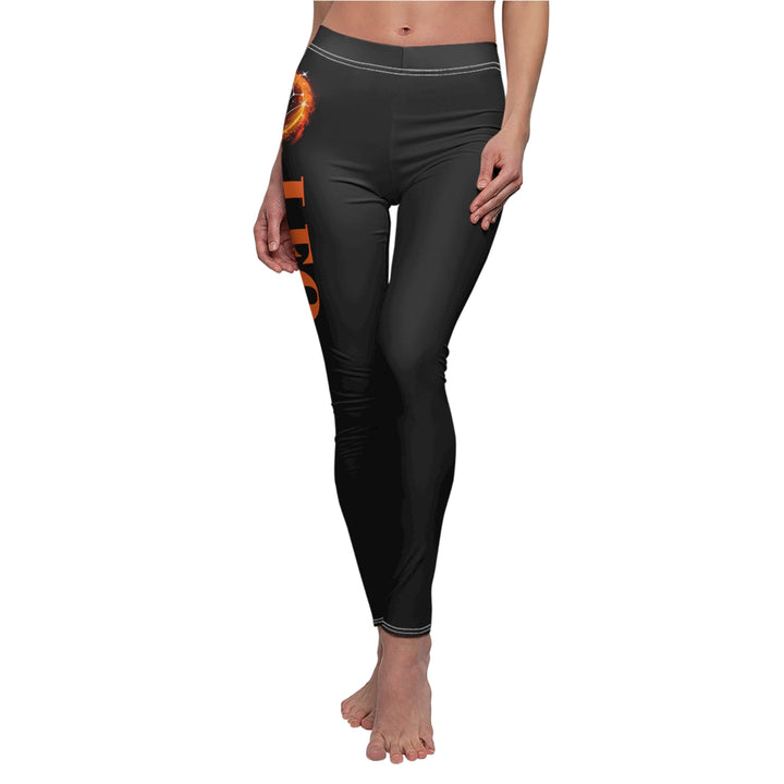 Leo Constellation w/Text - Women's Cut & Sew Casual Leggings (AOP)