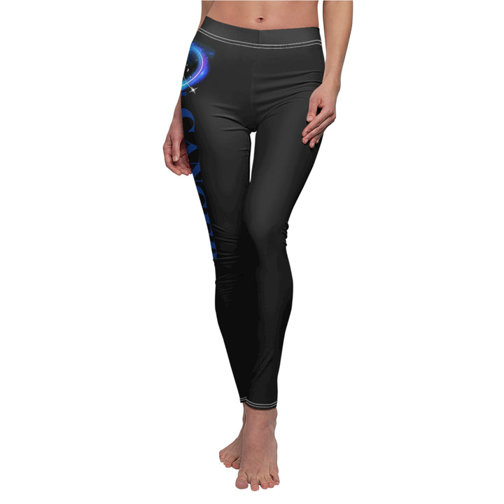 Cancer Constellation w/Text - Women's Cut & Sew Casual Leggings (AOP)