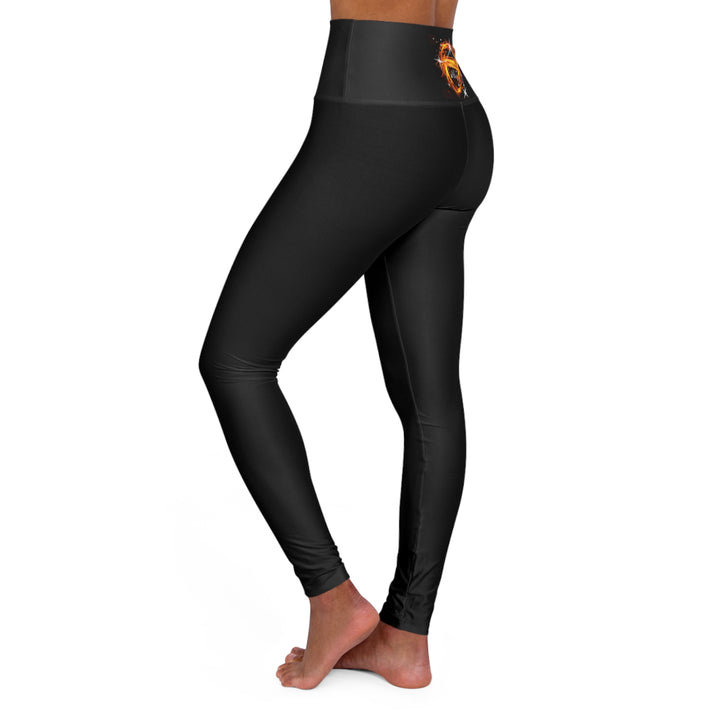 Aries Constellation w/Text - High Waisted Yoga Leggings (AOP)